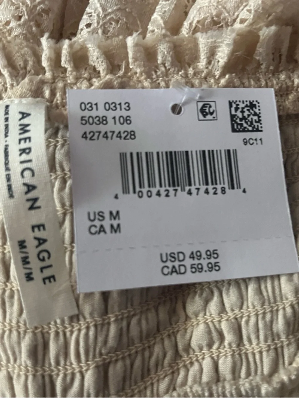 American Eagle Outfitters Cream Lace Mini Skirt - Picture 3 of 3